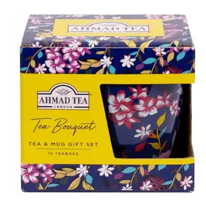 Tea set Ahmad Tea Bouquet with cup, boxed, 15 pcs — Ahmad, 15-piece tea set with cup