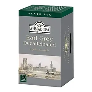 Tea Ahmad Black Earl Grey Decaffeinated — 20 Tea Bags, Bergamot Flavour