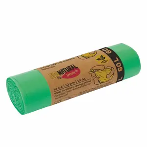 Мешки для мусора YORK ECO NATURAL 60 л, 10 шт., с повторно закрывающейся застежкой