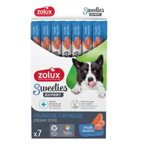 Лакомства для собак ZOLUX Sweeties Salmon & Chicken мягкие тренировочные 7 x 14 г, без зерна, без сои и глютена