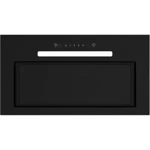 Built-in kitchen hood MPM MPM-54-OWS-01, 54 cm, ducted/recirculating, 3-speed, black, glass/steel