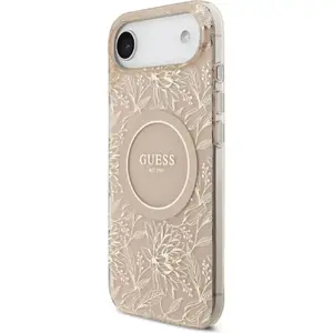 Phone case GUESS for Apple iPhone 17 Air MagSafe — Silicone, Flowers Allover, Pink