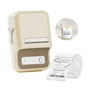 Etiķešu printeris NIIMBOT B21S — kompakts Bluetooth termālais printeris, 203×203 DPI, drukas platums 25–50 mm, balts