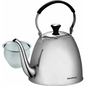 Teapot Klausberg KB-7456 1.0 L for Herbal Tea, Glass and Stainless Steel Infuser