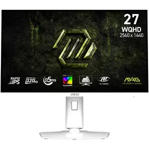 MSI MAG 274QRFW X32 Datora Monitors 27" Wide Quad HD LCD Rapid IPS Balts 320Hz 0.5ms HDMI DisplayPort VESA Augstuma Regulēšana