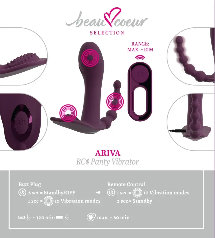 Трусики‑вибратор beau cœur Ariva Comfortable Fit Photo 18