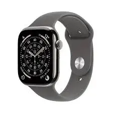 Смарт‑часы Apple Watch Series 11 GPS + Cellular 42 мм корпус Natural Titanium с ремешком Stone Grey Sport