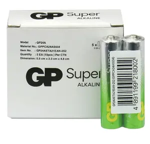 AAA sārmainās baterijas gp batteries MN2400 1,5V — iepakojums 10 gab.