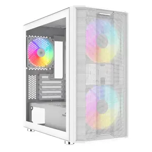 Mid-tower PC case DeepCool SAMA Gears S30 — mATX, White, supports ATX PSU, 2×140mm front + 1×120mm rear fans, 2.5/3.5" drives, 215×429×422 mm