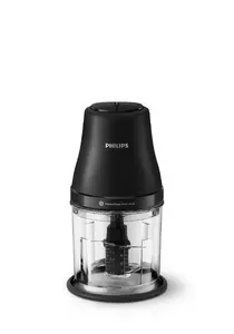 Electric food chopper Philips HR1501/00 1 L 450 W Black 5000 RPM plastic bowl stainless steel blade 220-240V 50-60Hz