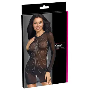 Боди-цепочка cottelli collection 24505696001 серебристая ювелирная деталь для тела, метал, регулируемая, на шее