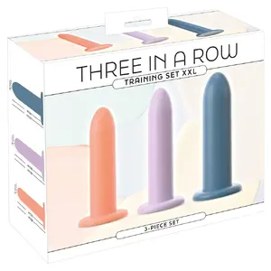 Silicone dildo set you2toys Three In A Row (3 pcs) — Ø 4.3/4.9/5.7 cm, insertion 17/18/19 cm, suction cup, waterproof