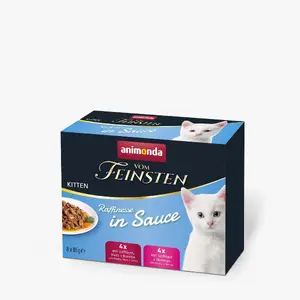 Влажный корм для кошек animonda Vom Feinsten Adult пауч 85 г — без зерна, без сои, 8×85 г (Junior, полнорационный)