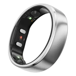 Кольцо-трекер активности RingConn Gen 2 Air IP68 серебристый 10 дней аккумулятор 2,5 г 6,8 мм ширина 2 мм толщина USB-C зарядный кейс