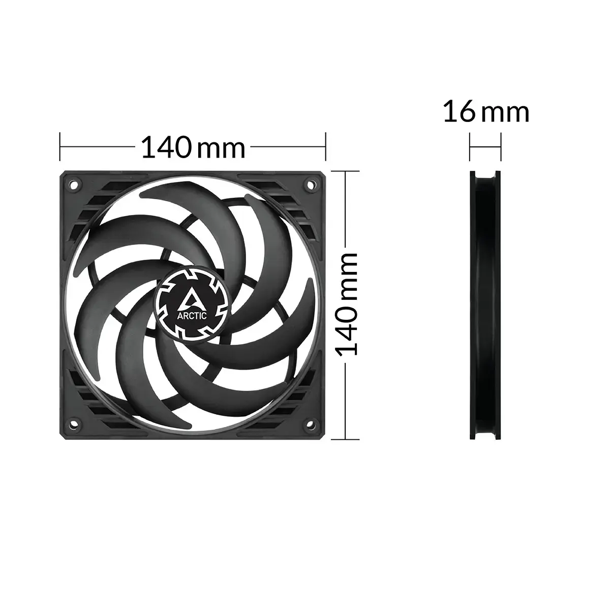 140 mm ventilators arctic cooling ARCTIC P14 Slim PWM PST Photo 5