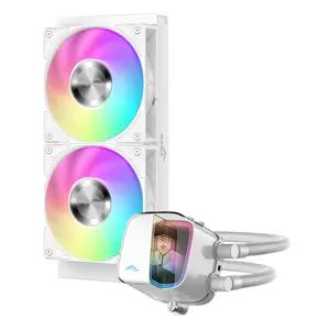 Visā vienā šķidruma dzesētājs procesoram SAMA Gears L70 White 240 mm, 120 mm ventilatori 800–2200 apgr/min, hidrauliska gultne, maksimālais spiediens 2.85 mmH2O