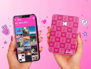 Kompakts portatīvs printeris Kodak x Barbie Step Printer Slim RODMPSB20, bezvadu fotoprinteris ar akumulatoru
