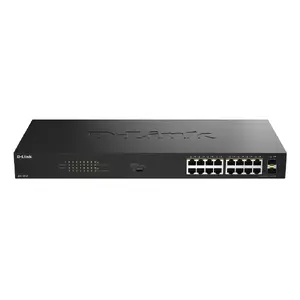 Коммутатор D-Link 18-портовый Gigabit Unmanaged PoE DGS-1018P/E — 16 x Gigabit RJ-45, PoE (IEEE 802.3af/at), пропускная способность 36 Gbit/s