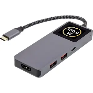 Интерфейсный хаб USB-C InLine 35392D USB 3.2 Gen 2 Type-C с HDMI, USB-A, USB-C 10000 Mbit/s Серый