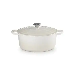 Жаровня из чугуна Le Creuset круглая Ø34 см 12 л кремовая — модель 02734336
