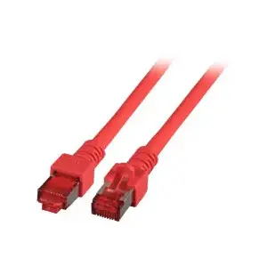 Network patch cable EFB Elektronik K5512.0,15 Cat6 S/FTP (S-STP) LSZH red 0.15 m RJ45–RJ45 copper contacts