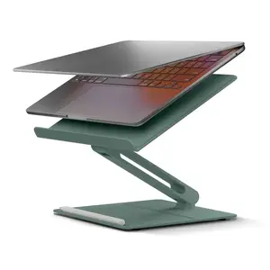 Laptop and tablet stand native union HOME-STAND-GRN Aluminium and silicone, Green, max height 60 cm, Width 220 mm Depth 60 mm Height 259 mm