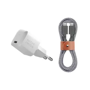 Fast GaN PD 30W charger native union Fast GaN Charger PD 30W with USB-C Cable 1×USB-C 100–240V AC indoor white protections for laptop smartphone tablet