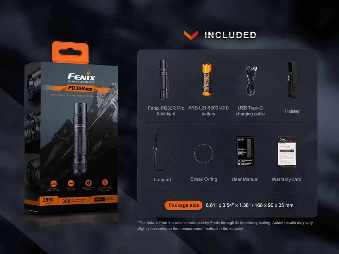 Ручной фонарь Fenix PD36PROBK USB Li‑Ion 5000 мА·ч Photo 16