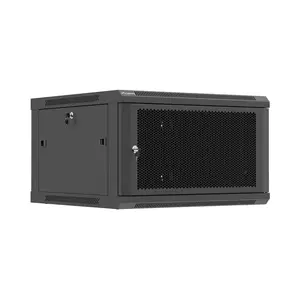 Lanberg WF01-6606-23B Wall-Mounted 19-inch 6U Network Rack Cabinet with Perforated Door in Black