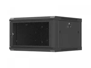Lanberg WF01-6606-23B Wall-Mounted 19-inch 6U Network Rack Cabinet with Perforated Door in Black