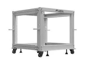 19" Open Rack LANBERG 9U adjustable depth 600–1100 mm, grey