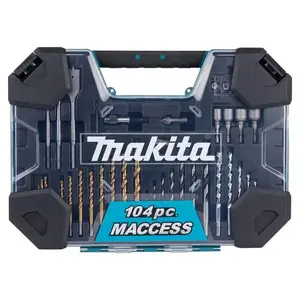 Drill and screwdriver bit set Makita 104 — 104-piece assorted drill and driver bits