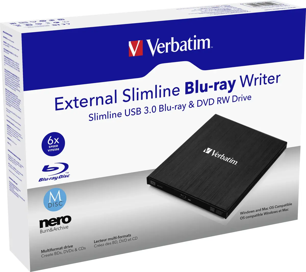 VERBATIM Ārējais Slimline Blu‑Ray RW V-43890 Photo 7