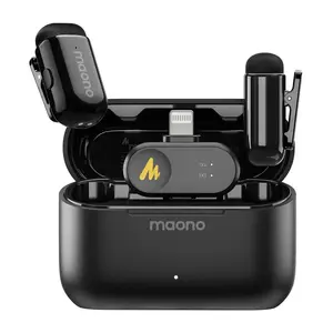 Bezvadu pogmikrofons MAONO WM622 PB2 — digitālā 2.4 GHz pārraide, piespraužams mikrofons intervijām un straumēšanai