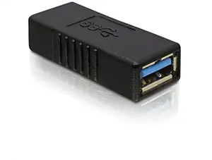 DELOCK USB 3.0-A adapter USB-A to USB-A black, USB 3.0 data transfer