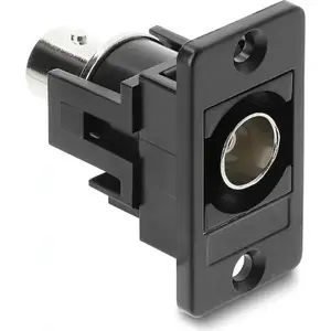 Panel-mount BNC coupler DELOCK 91107 — BNC socket to BNC socket, black