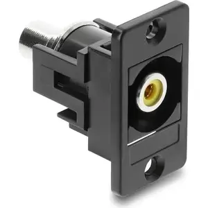 Panel-mount Cinch connector DELOCK 91111 – yellow/black, panel mount audio/video connector