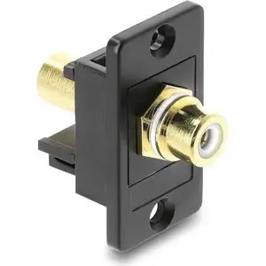Panel-mount Cinch (RCA) connector DELOCK 91115 gold-plated, white/black housing