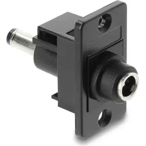 Panel-mount DC 5.5×2.1 mm socket to DC 5.5×2.1 mm plug, DELOCK 91116