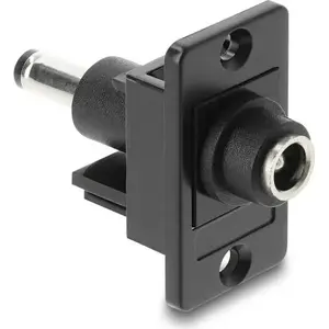 Panel-mount DC barrel adapter DELOCK 5.5x2.5 mm to 5.5x2.1 mm, model 91120