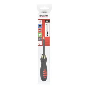 Screwdriver KREATOR KRTH22004 with retractable magnet, 210 mm shaft, 85 mm handle
