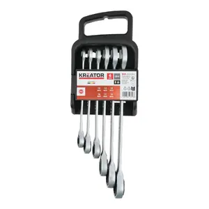 Combination Wrench Set KREATOR KRTH30013, Chrome Vanadium, 6 pcs, 10–19 mm