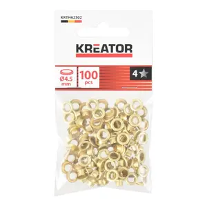Misiņa kniedes Ø 4,5 mm, KREATOR iep. 100 gab. – cietās apaļas galviņas