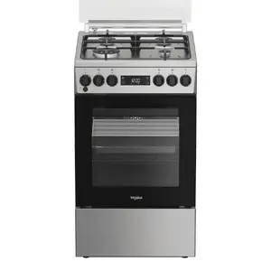 Gāzes plīts WHIRLPOOL W5G8LMSWTX ar daudzfunkcionālu elektrisko cepeškrāsni, vairākas liesmas 2500/2000/2000/1000 W, A klase