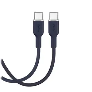 USB-C to USB-C cable PURO Soft 1.5 m, Dark Blue, reversible connectors, data charging