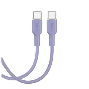 Кабель USB-C — USB-C PURO 1,5 м розовый, мягкая оплётка, передача данных и зарядка