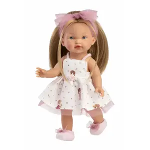Llorens lelle Valeria 28 cm — reālistiskas sejas iezīmes, mīksts korpuss, vinila galva un ekstremitātes