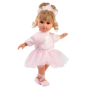 Bērnu lelle Llorens Elena Ballerina augstums 35 mm audums un vinils bēša rozā balta 3+