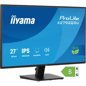 27" monitors iiyama ProLite X2792QSU-B1 2560×1440 QHD 3 ms matēts melns USB 3.2 Gen 1 skaļruņi VESA