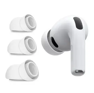 Ear tips 3-pack for Apple AirPods Pro 3 by Tech-Protect — compatible soft replacement tips, white, 3 pieces